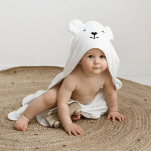 Ręcznik z kapturkiem bambusowy 85x85cm biały - Bolo zdjęcie 1